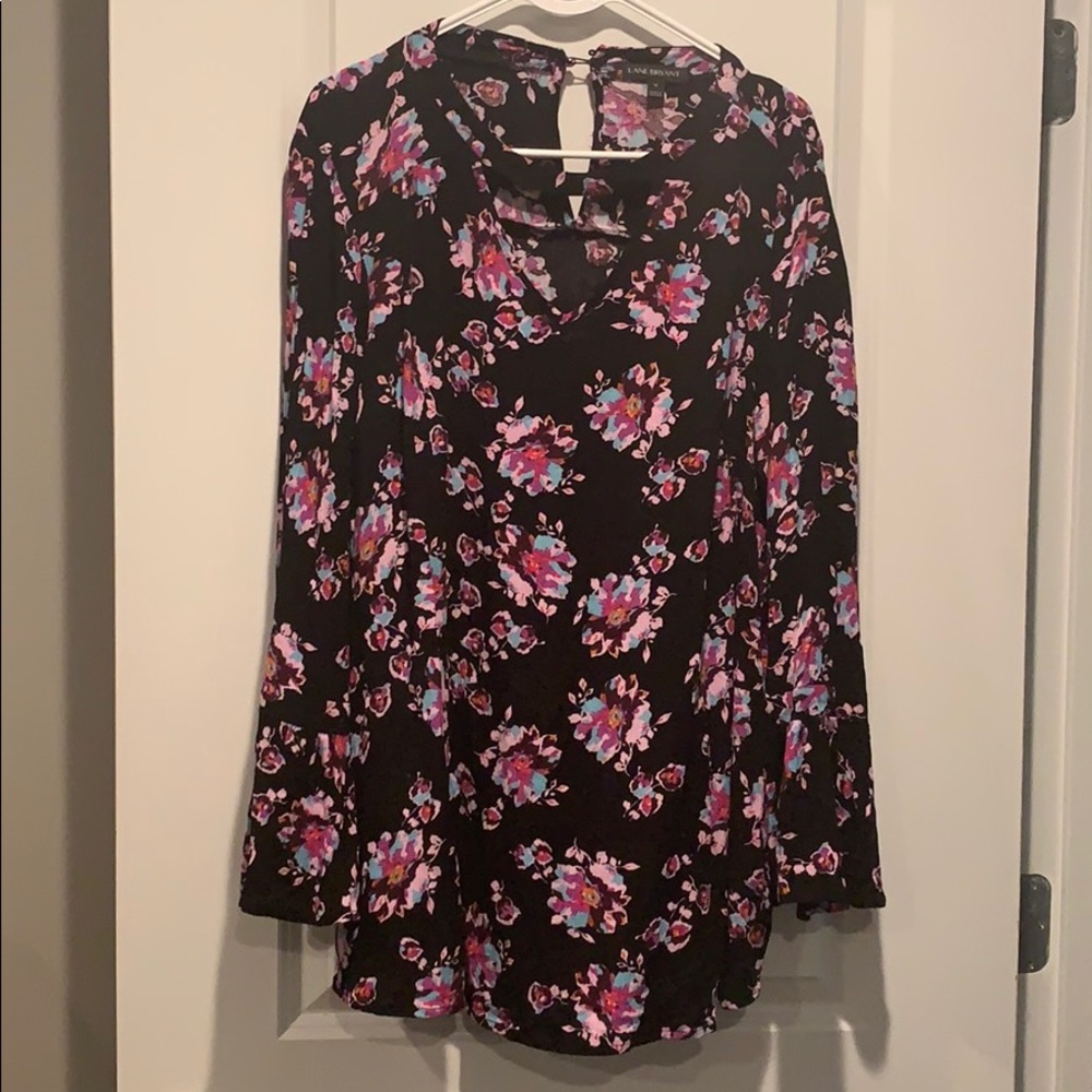 AMAZING Floral Lane Bryant 14 Flowy Sleeve Top